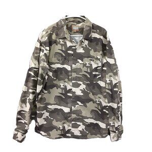 10W Apparel Workwear Womans Camo Shirt Size LARGE, Long Sleeve, Button Up